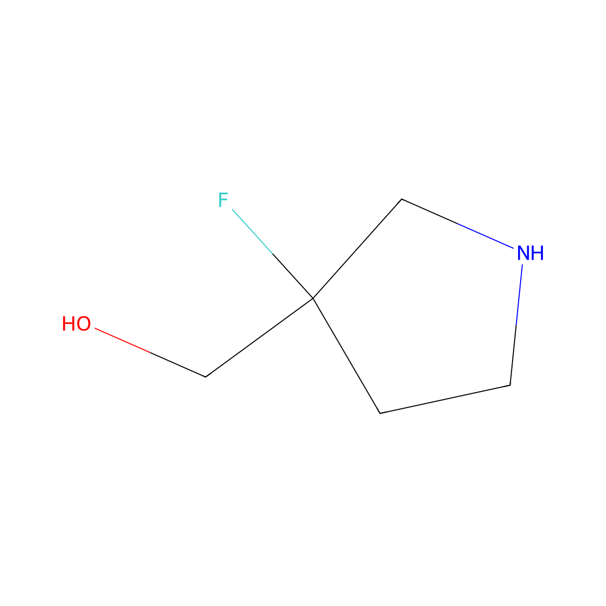 (R)-(3-Fluoropyrrolidin-3-YL)methanol molecular structure, CAS 1893340-45-8