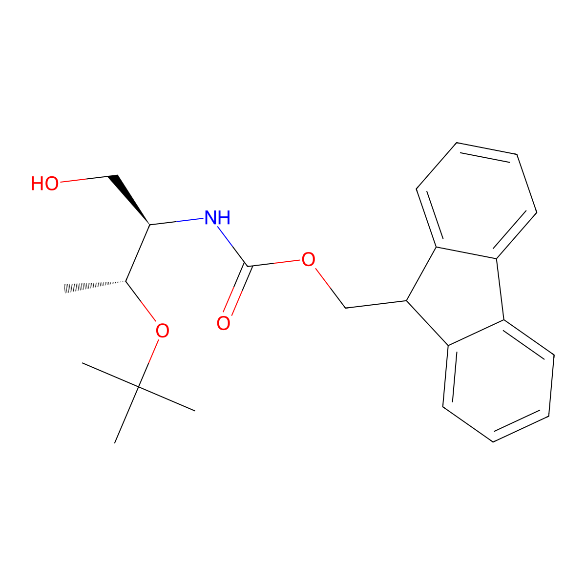 (9H-Fluoren-9-yl)methyl ((2R,3R)-3-tert-butoxy-1-hydroxybutan-2-yl)carbamate molecular structure, CAS 189337-28-8