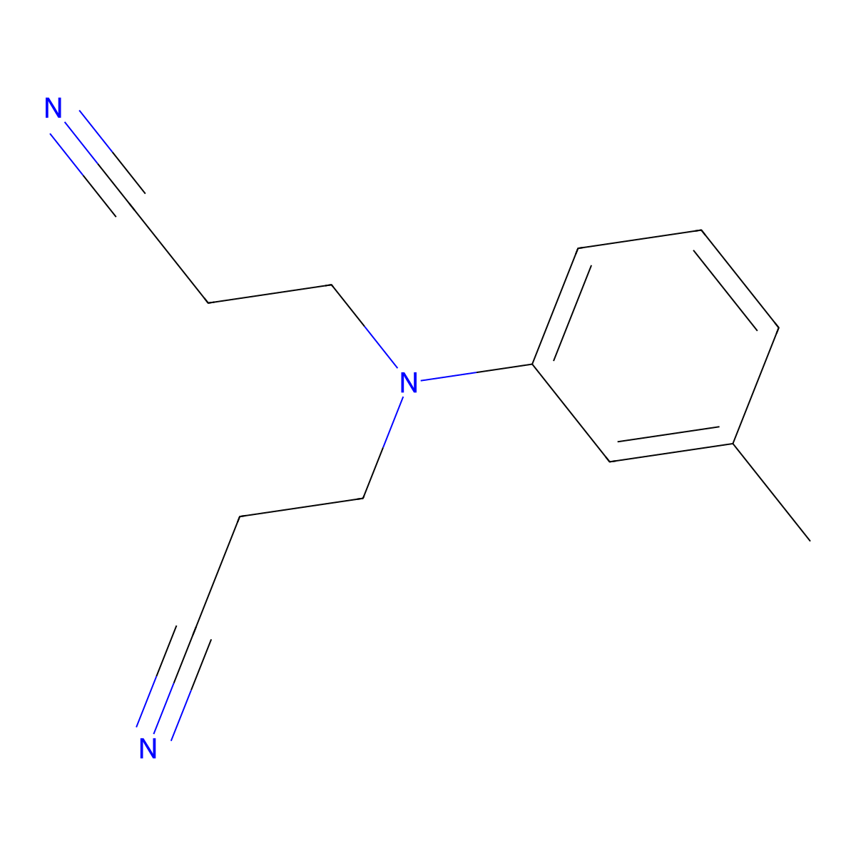 Propanenitrile, 3,3'-((3-methylphenyl)imino)bis- molecular structure, CAS 18934-20-8