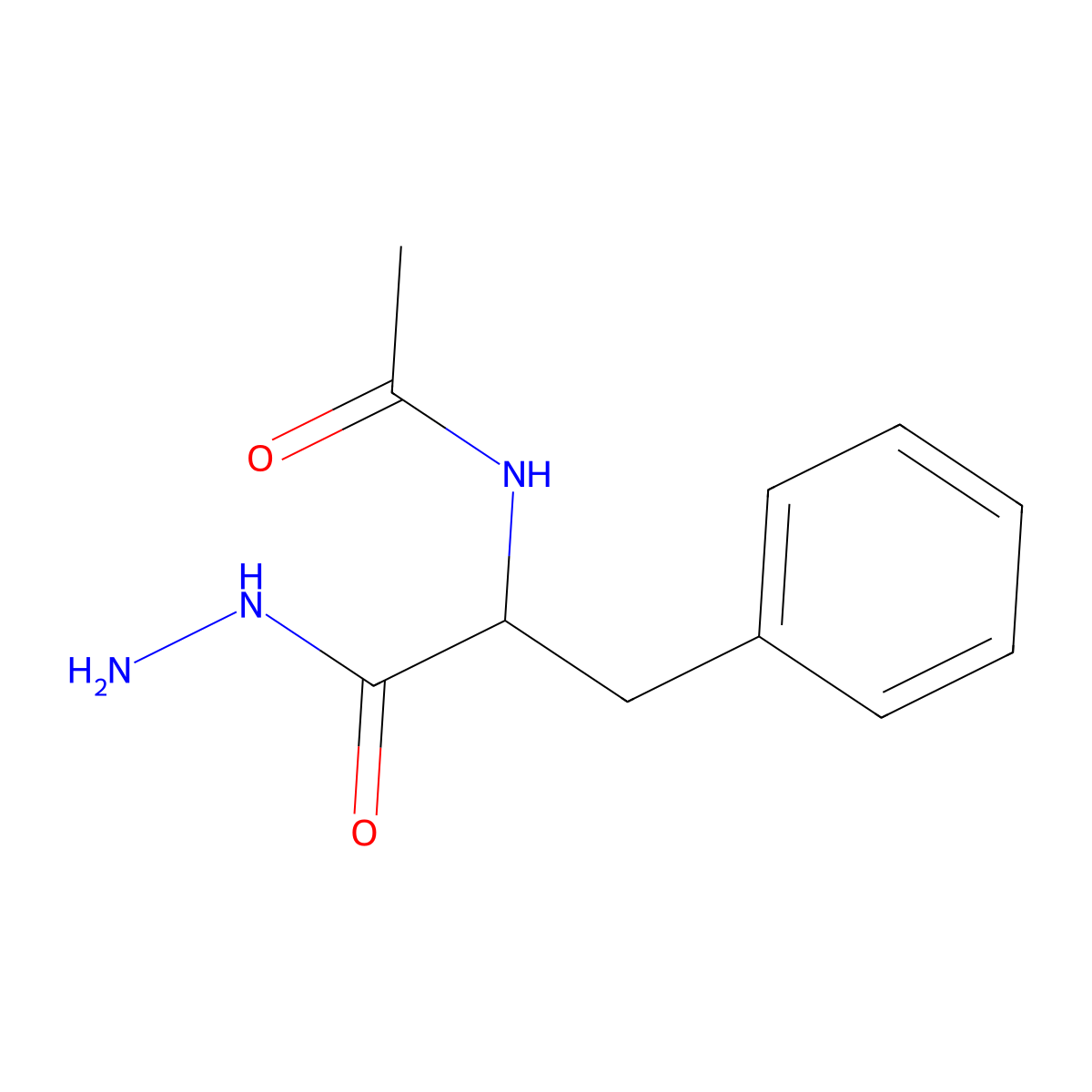 N1-(1-benzyl-2-hydrazino-2-oxoethyl)acetamide molecular structure, CAS 18934-57-1