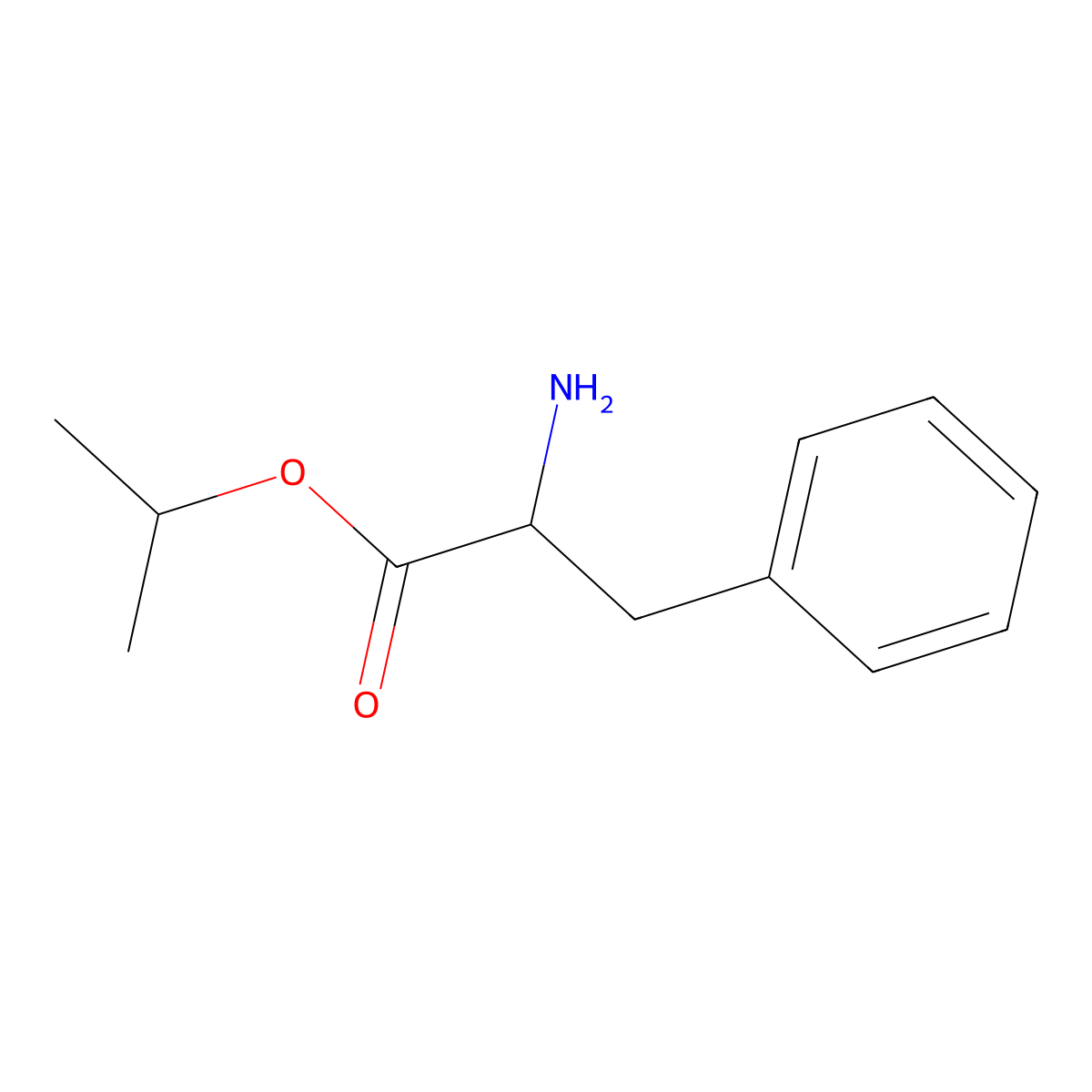 propan-2-yl (2S)-2-amino-3-phenylpropanoate molecular structure, CAS 18934-70-8