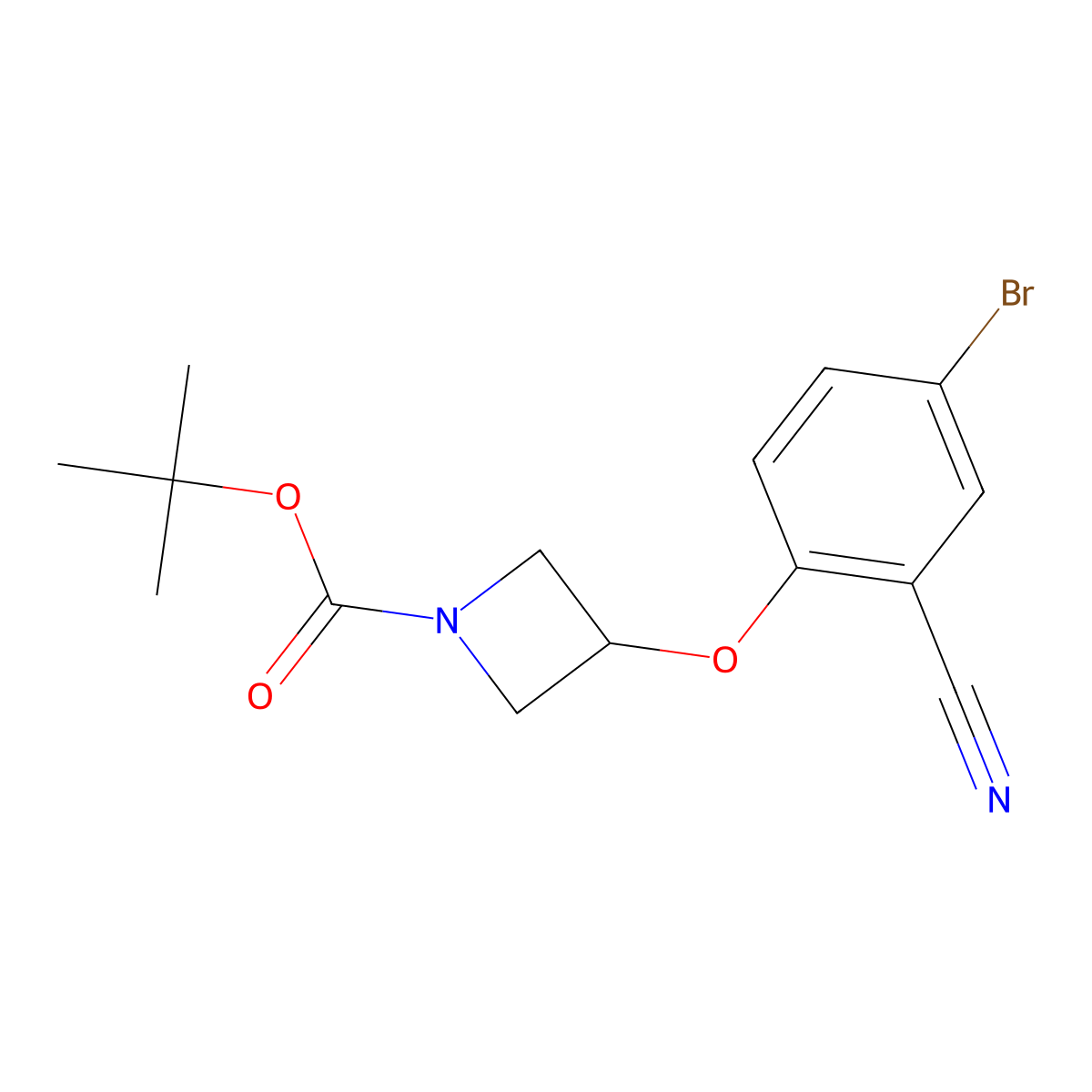 Tert-butyl 3-(4-bromo-2-cyanophenoxy)azetidine-1-carboxylate molecular structure, CAS 1893404-59-5