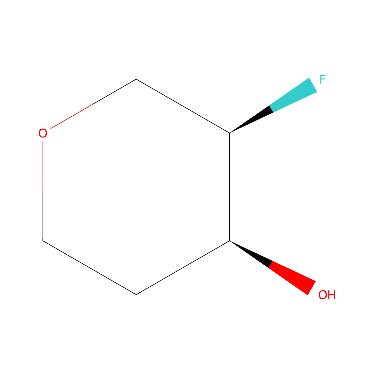 (3R,4S)-3-Fluorooxan-4-OL molecular structure, CAS 1893404-91-5