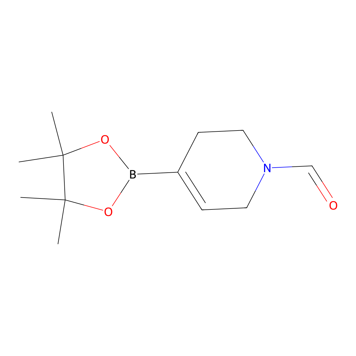 4-(Tetramethyl-1,3,2-dioxaborolan-2-yl)-3,6-dihydro-2H-pyridine-1-carbaldehyde molecular structure, CAS 1893406-41-1