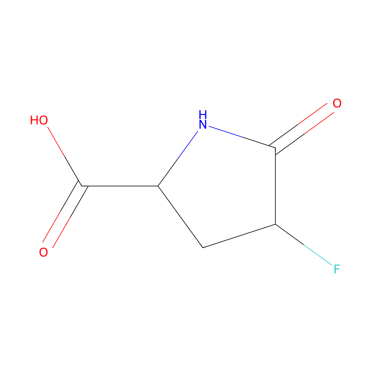 (2S,4S)-4-fluoro-5-oxopyrrolidine-2-carboxylic acid molecular structure, CAS 1893408-48-4