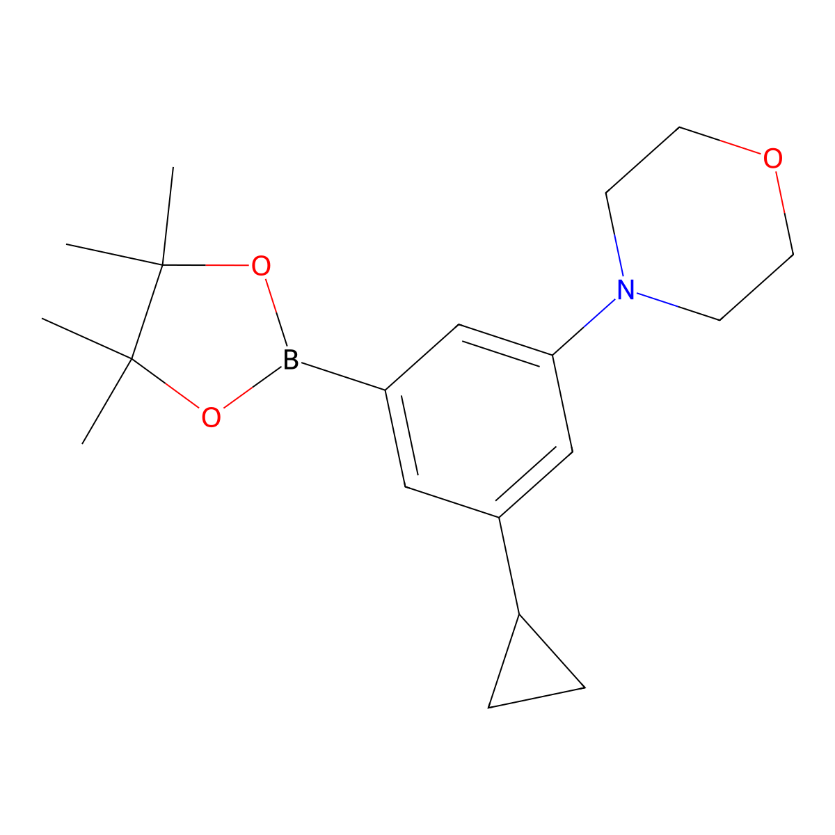 3-Cyclopropyl-5-(morpholino)phenylboronic acid pinacol ester molecular structure, CAS 1893409-79-4