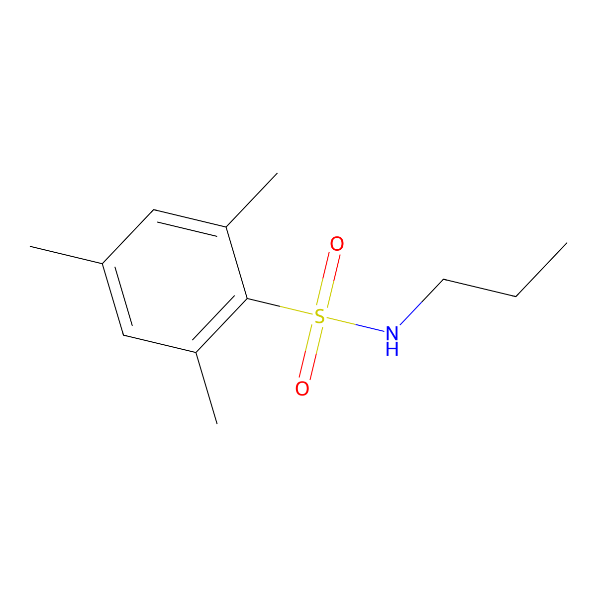 2,4,6-trimethyl-N-propylbenzenesulfonamide molecular structure, CAS 189341-65-9