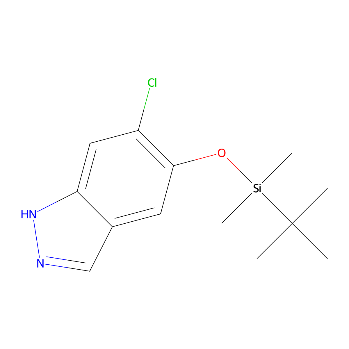 6-Chloro-5-[[(1,1-dimethylethyl)dimethylsilyl]oxy]-1H-indazole molecular structure, CAS 1893415-58-1