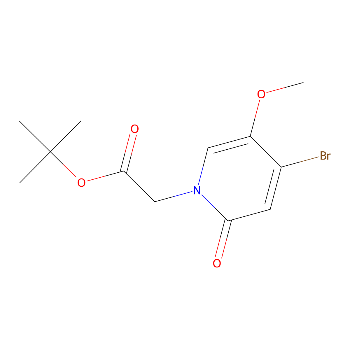 tert-Butyl 2-(4-bromo-5-methoxy-2-oxopyridin-1(2H)-yl)acetate molecular structure, CAS 1893432-23-9