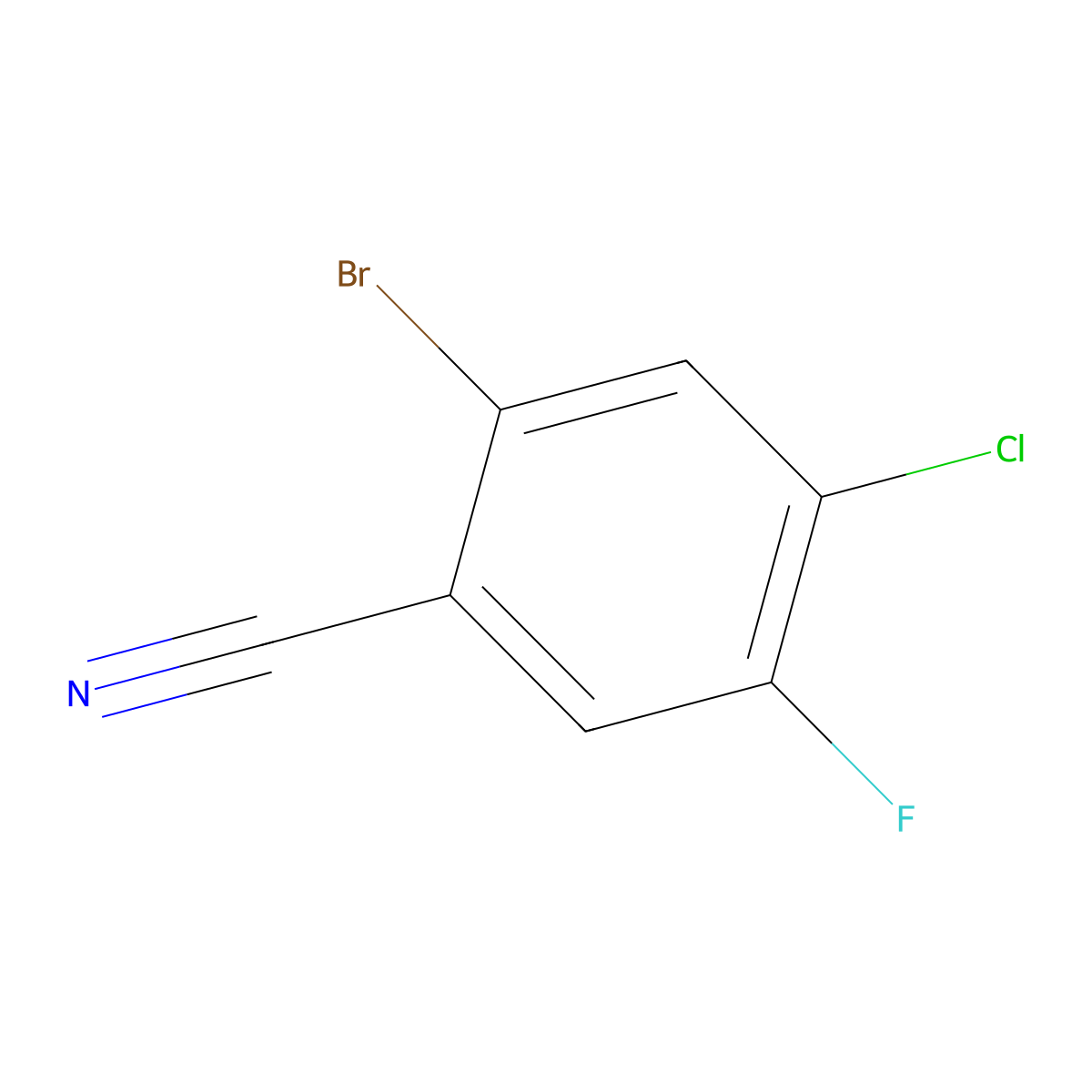 2-Bromo-4-chloro-5-fluorobenzonitrile molecular structure, CAS 1893432-29-5