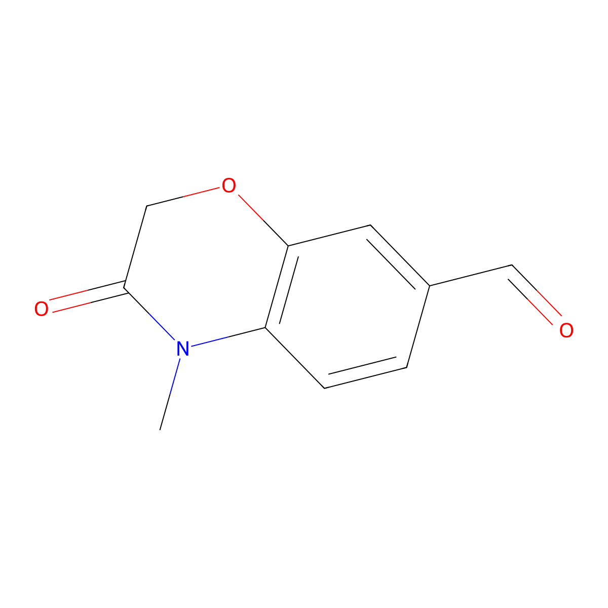 4-Methyl-3-oxo-3,4-dihydro-2H-1,4-benzoxazine-7-carbaldehyde molecular structure, CAS 189345-99-1