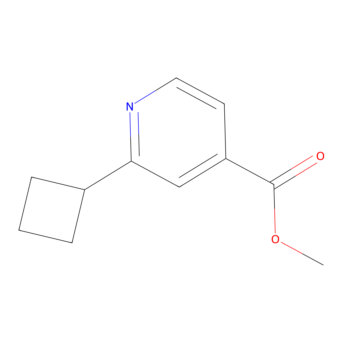 Methyl 2-cyclobutylpyridine-4-carboxylate molecular structure, CAS 1893452-32-8