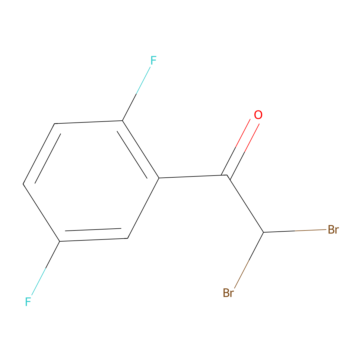 2,2-Dibromo-1-(2,5-difluorophenyl)ethan-1-one molecular structure, CAS 1893498-66-2