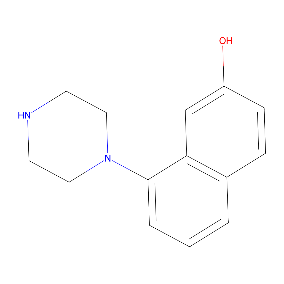 8-(Piperazin-1-yl)naphthalen-2-ol molecular structure, CAS 189350-02-5