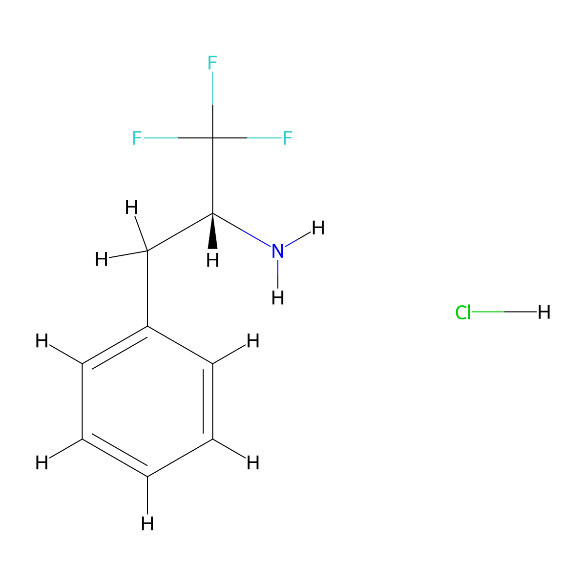 (R)-3,3,3-Trifluoro-1-phenyl-2-propylamine hydrochloride molecular structure, CAS 189350-65-0