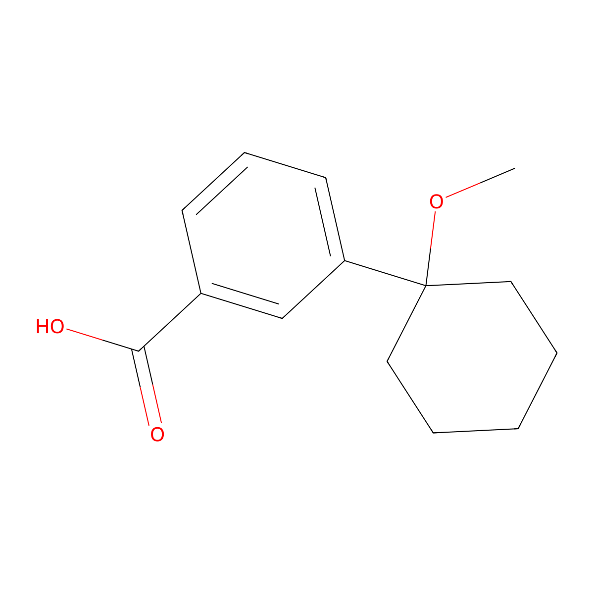 3-(1-Methoxycyclohexyl)benzoic acid molecular structure, CAS 1893506-41-6