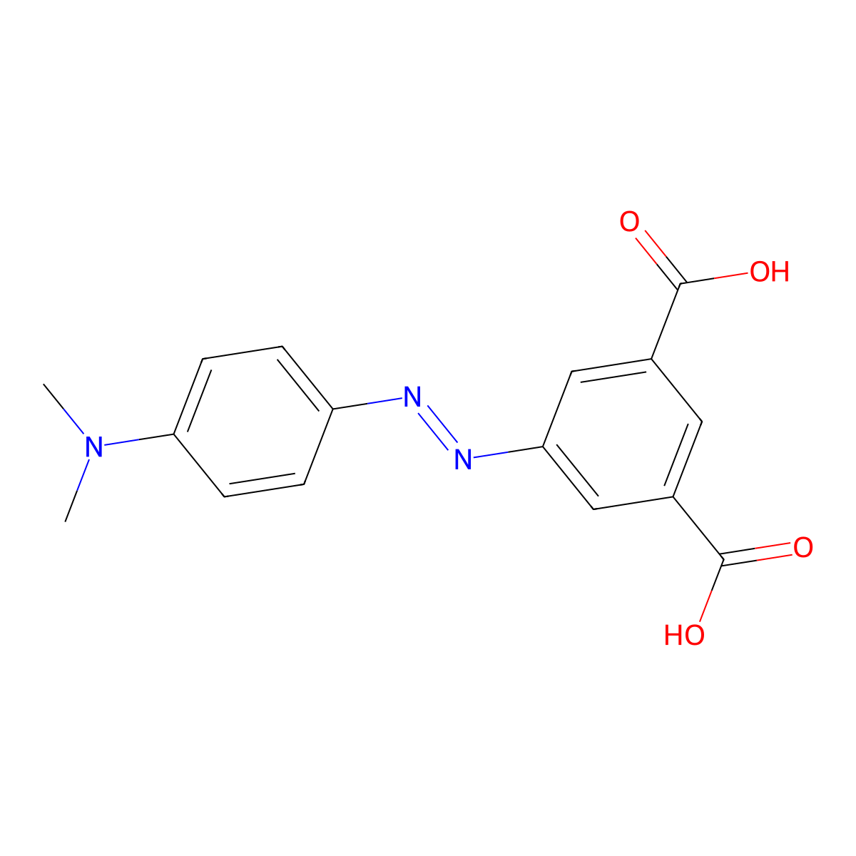 5-{(E)-[4-(Dimethylamino)phenyl]diazenyl}benzene-1,3-dicarboxylic acid molecular structure, CAS 189352-49-6