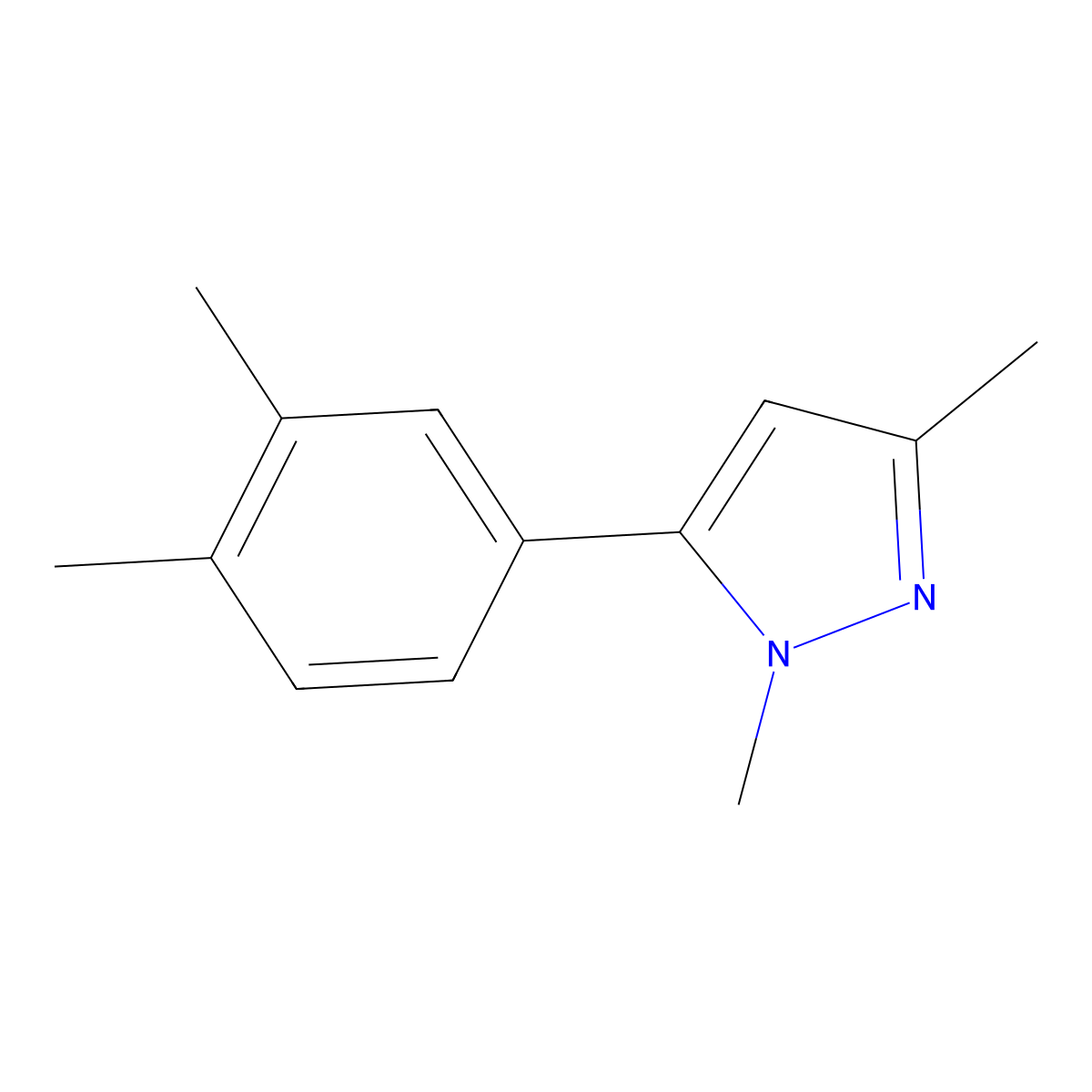 5-(3,4-Dimethylphenyl)-1,3-dimethyl-1H-pyrazole molecular structure, CAS 1893533-53-3