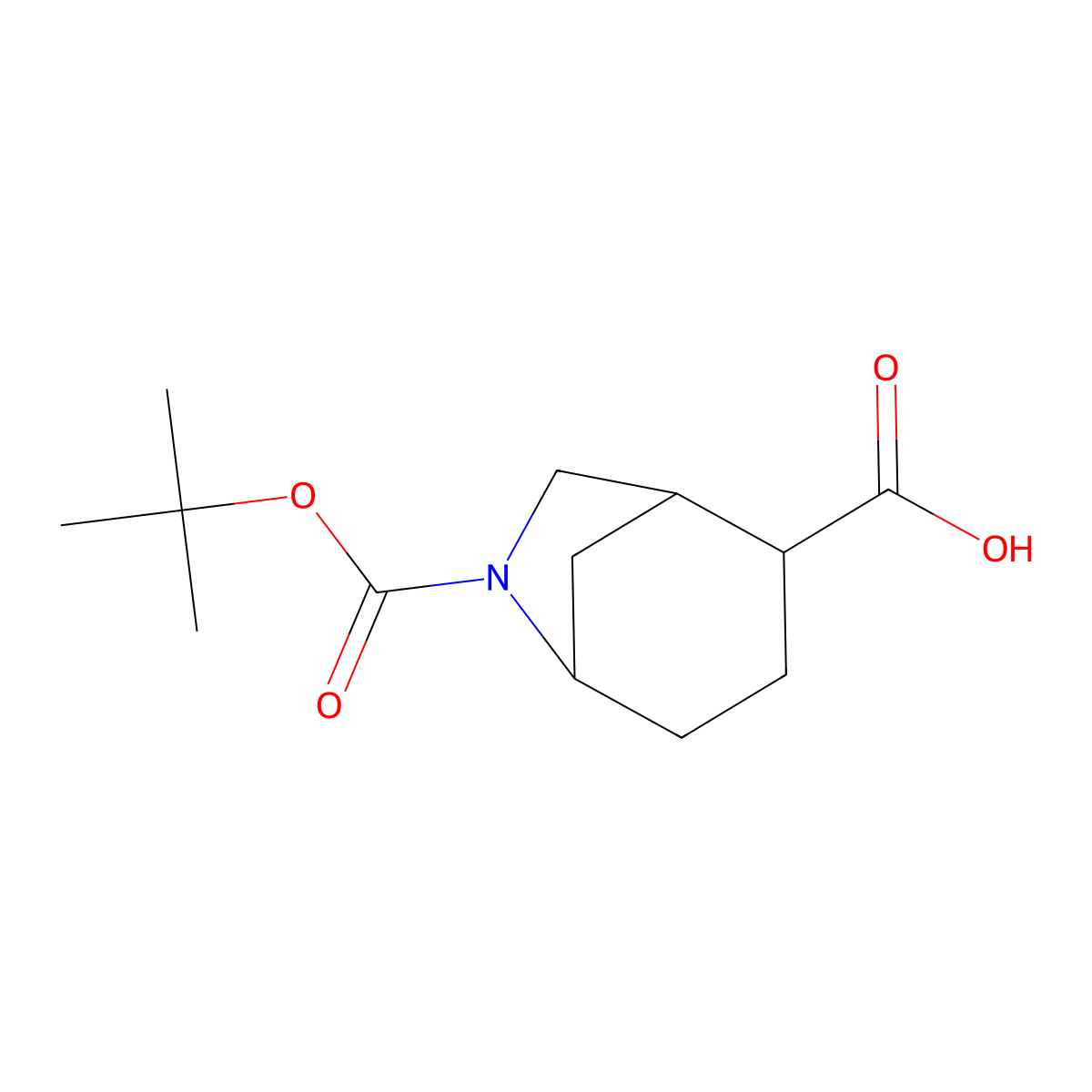 6-[(2-Methylpropan-2-yl)oxycarbonyl]-6-azabicyclo[3.2.1]octane-2-carboxylic acid molecular structure, CAS 1893540-62-9