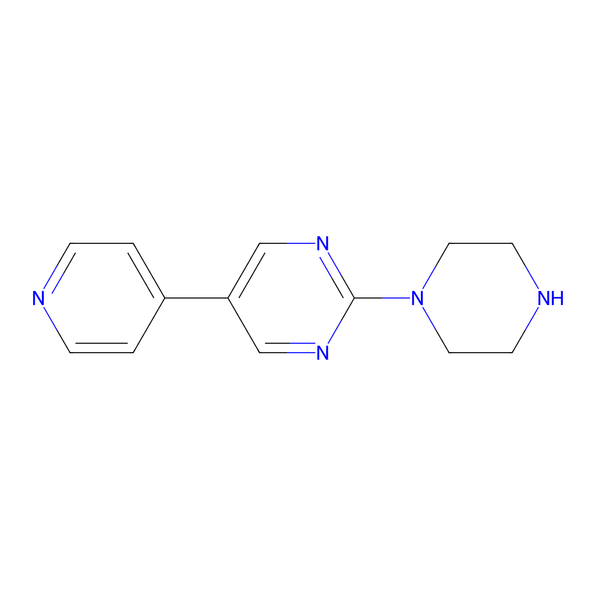 2-(Piperazin-1-yl)-5-(pyridin-4-yl)pyrimidine molecular structure, CAS 1893543-74-2