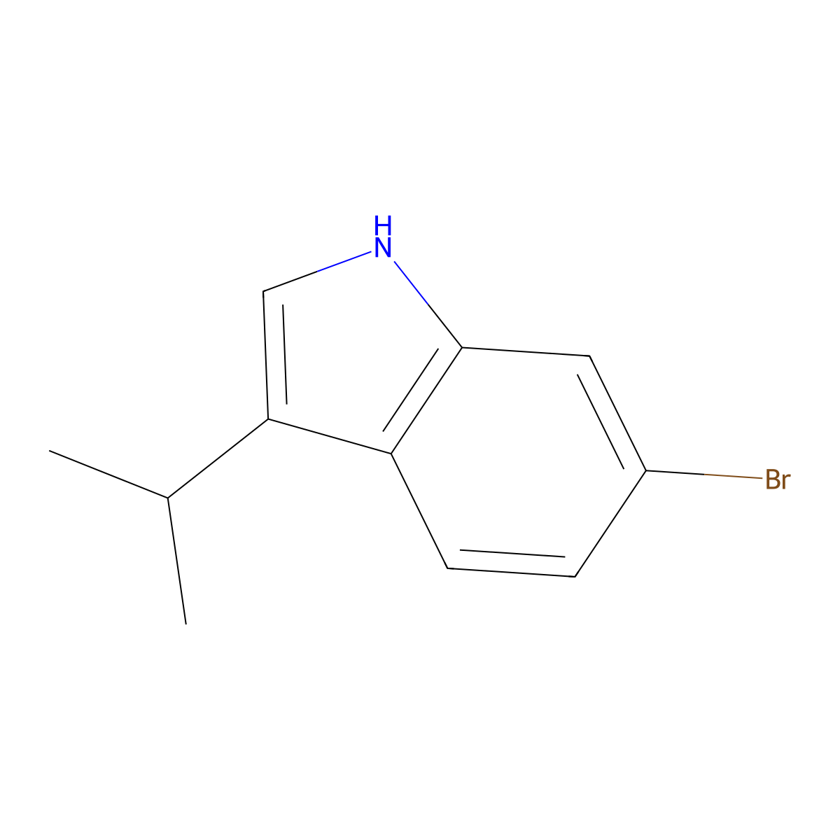 6-bromo-3-(propan-2-yl)-1H-indole molecular structure, CAS 1893548-36-1