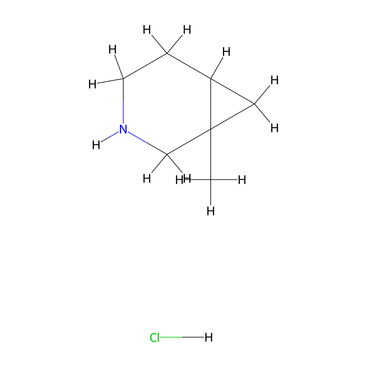 1-Methyl-3-azabicyclo[4.1.0]heptane hydrochloride molecular structure, CAS 1893561-40-4