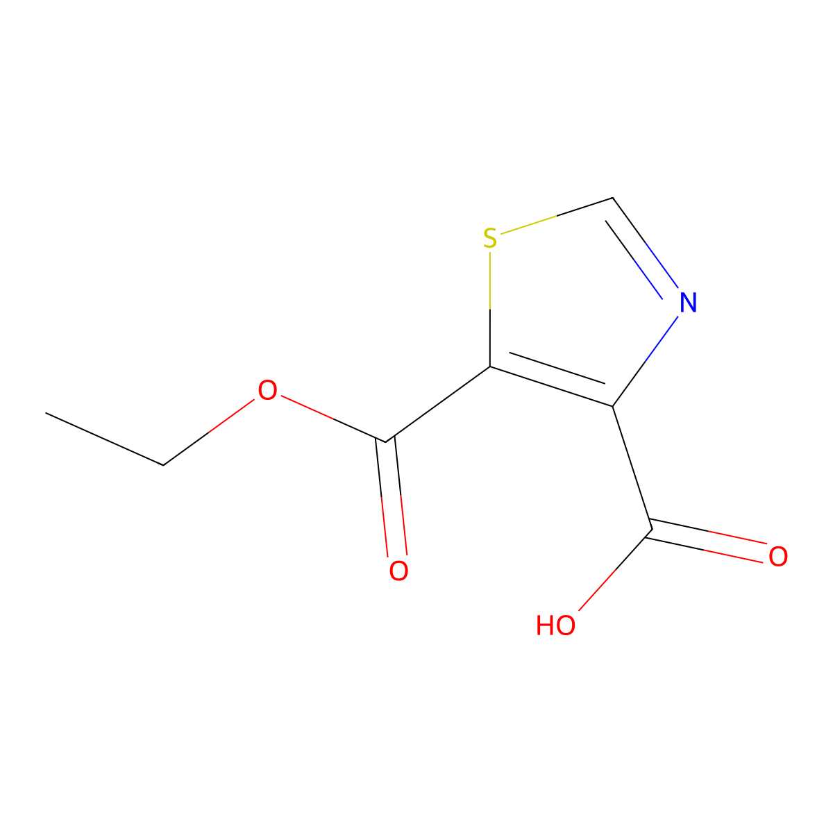 5-(Ethoxycarbonyl)-1,3-thiazole-4-carboxylic acid molecular structure, CAS 1893591-08-6