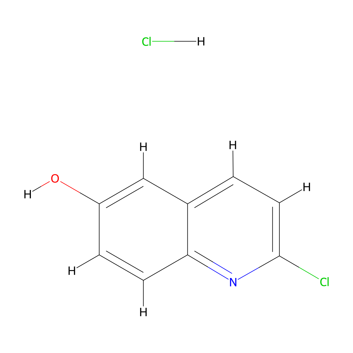 2-Chloroquinolin-6-ol hydrochloride molecular structure, CAS 189362-46-7