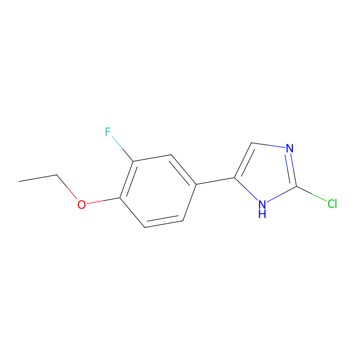 2-chloro-5-(4-ethoxy-3-fluorophenyl)-1H-imidazole molecular structure, CAS 1893663-51-8