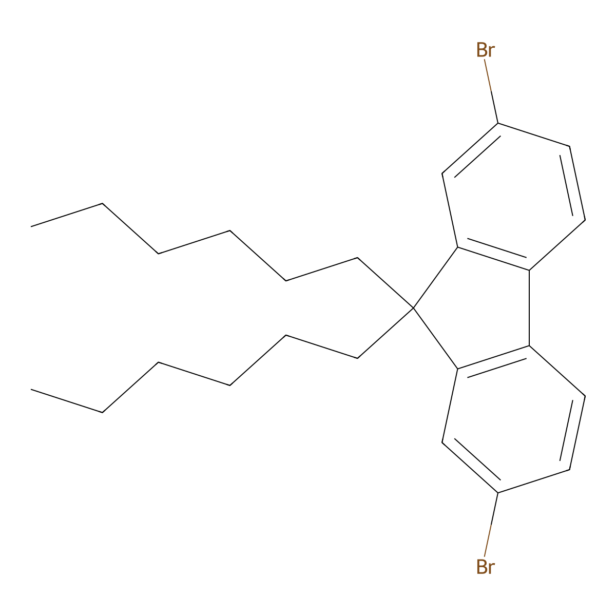 2,7-Dibromo-9,9-dihexyl-9H-fluorene molecular structure, CAS 189367-54-2