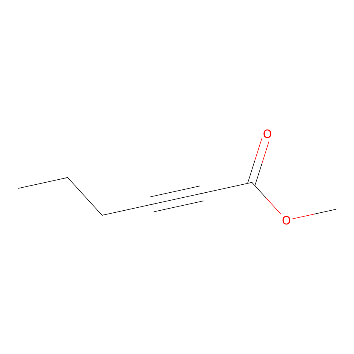Methyl 2-hexynoate molecular structure, CAS 18937-79-6