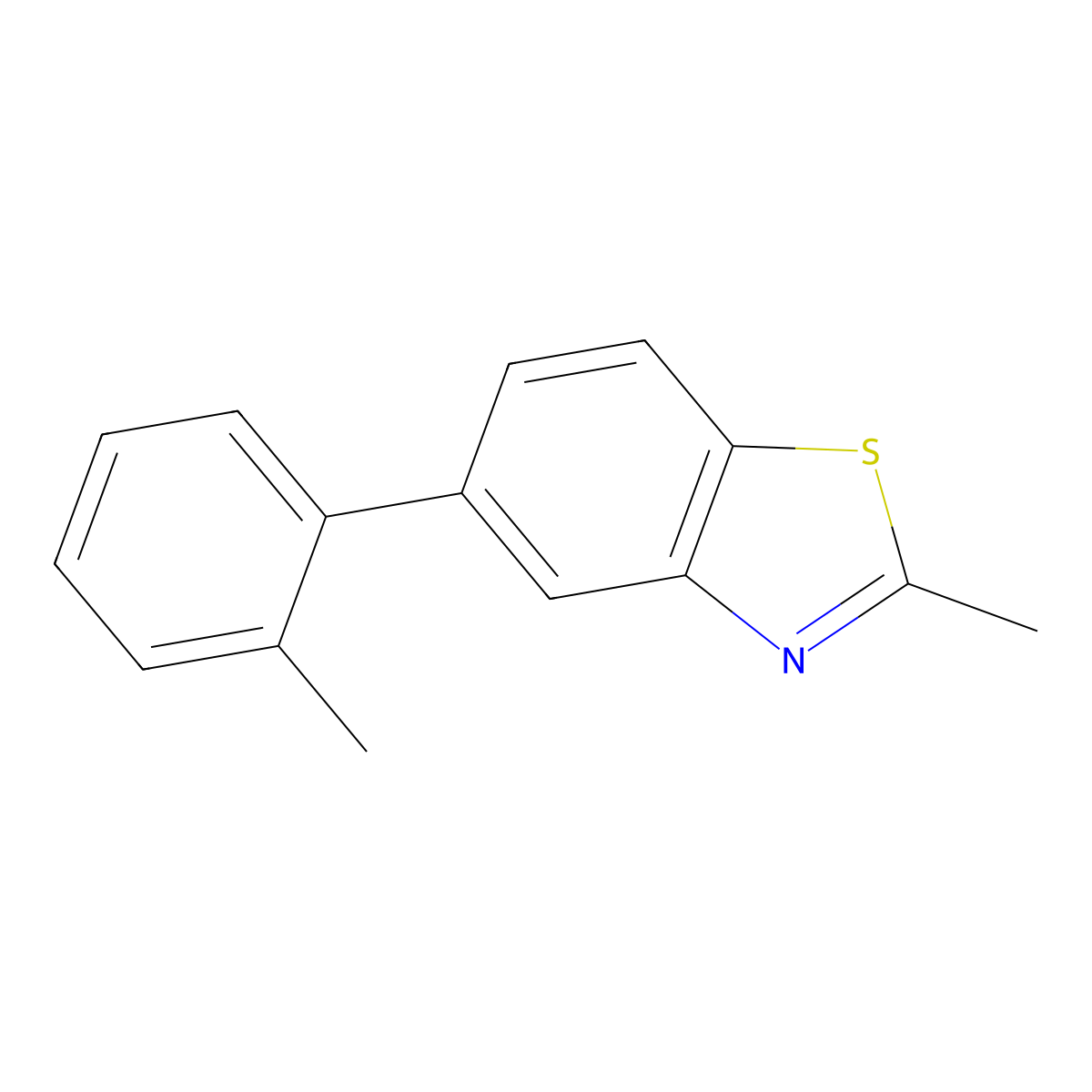 2-Methyl-5-(2-methylphenyl)-1,3-benzothiazole molecular structure, CAS 189371-03-7