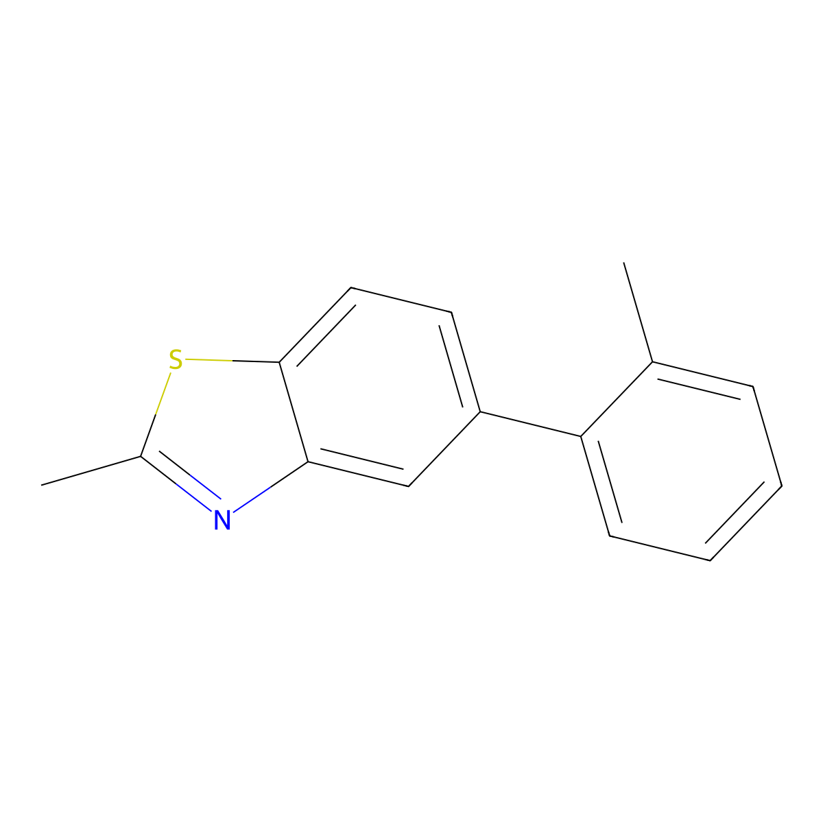 2-Methyl-5-(2-methylphenyl)-1,3-benzothiazole molecular structure, CAS 189371-03-7