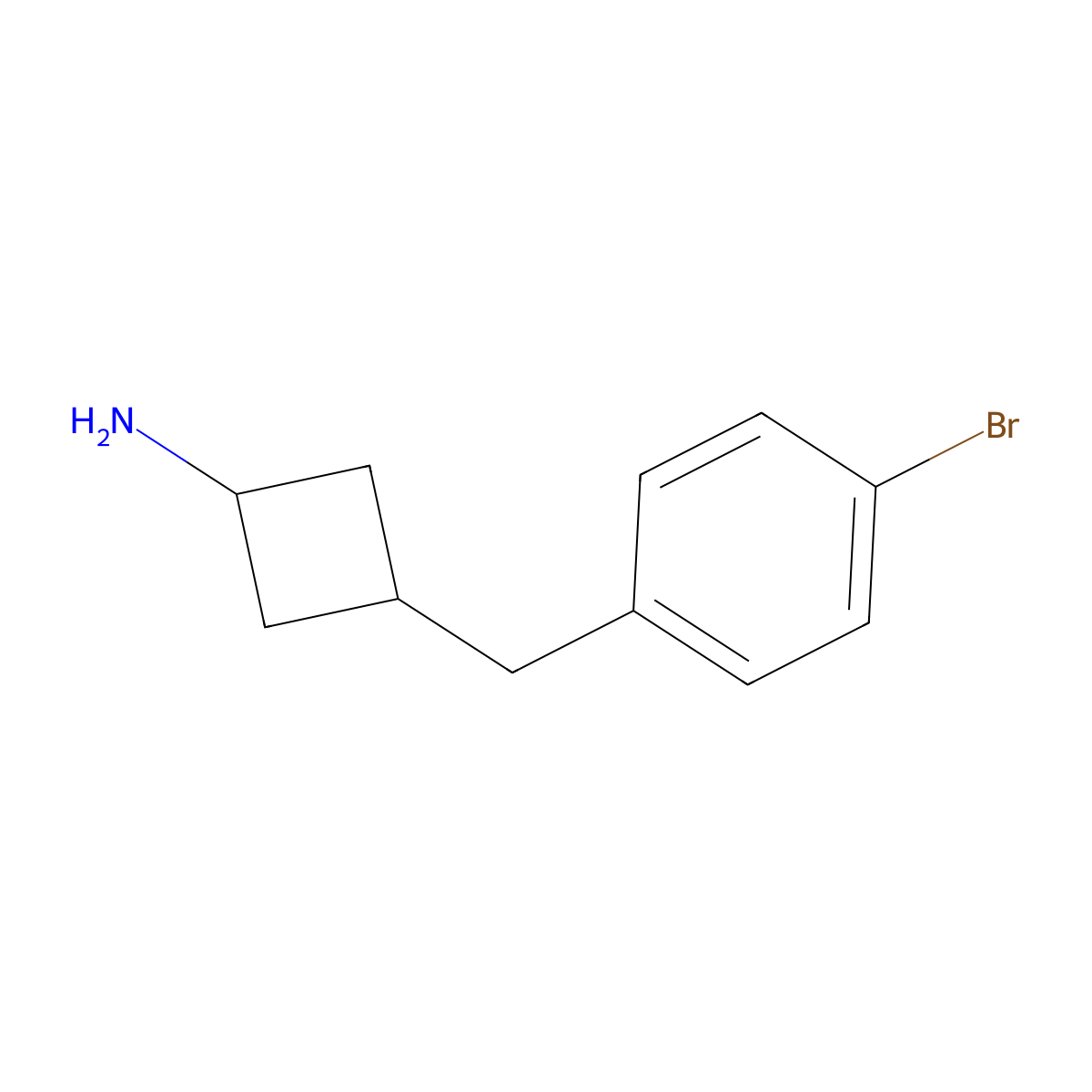 3-[(4-Bromophenyl)methyl]cyclobutan-1-amine molecular structure, CAS 1893712-25-8