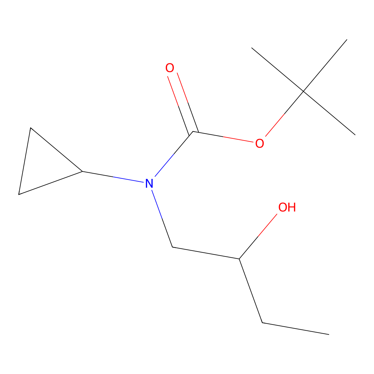 tert-butyl N-cyclopropyl-N-(2-hydroxybutyl)carbamate molecular structure, CAS 1893716-56-7