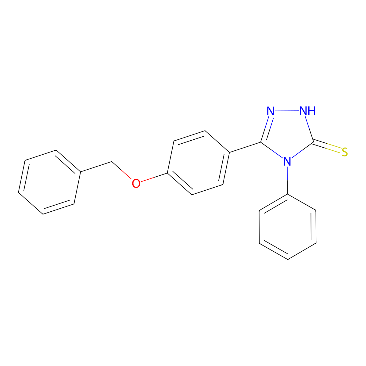 5-[4-(benzyloxy)phenyl]-4-phenyl-4H-1,2,4-triazole-3-thiol molecular structure, CAS 189372-24-5