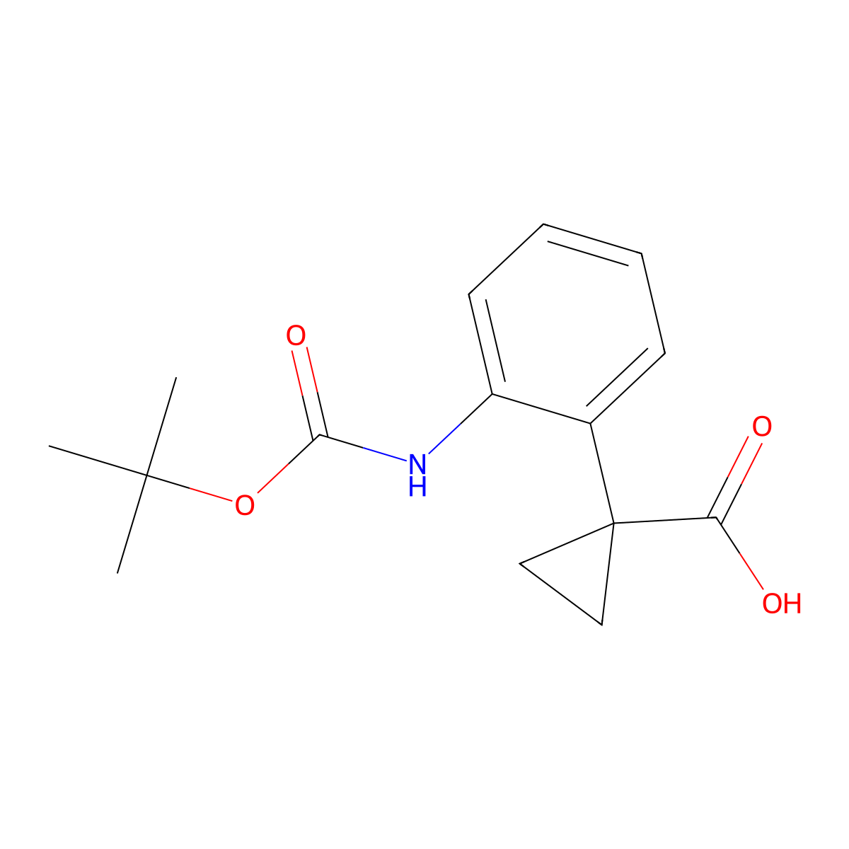 1-(2-{[(Tert-butoxy)carbonyl]amino}phenyl)cyclopropane-1-carboxylic acid molecular structure, CAS 1893741-40-6