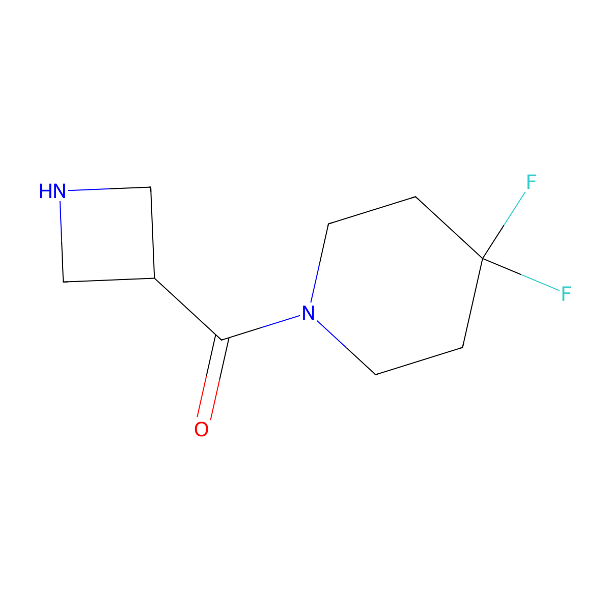 Azetidin-3-yl(4,4-difluoropiperidin-1-yl)methanone molecular structure, CAS 1893754-26-1