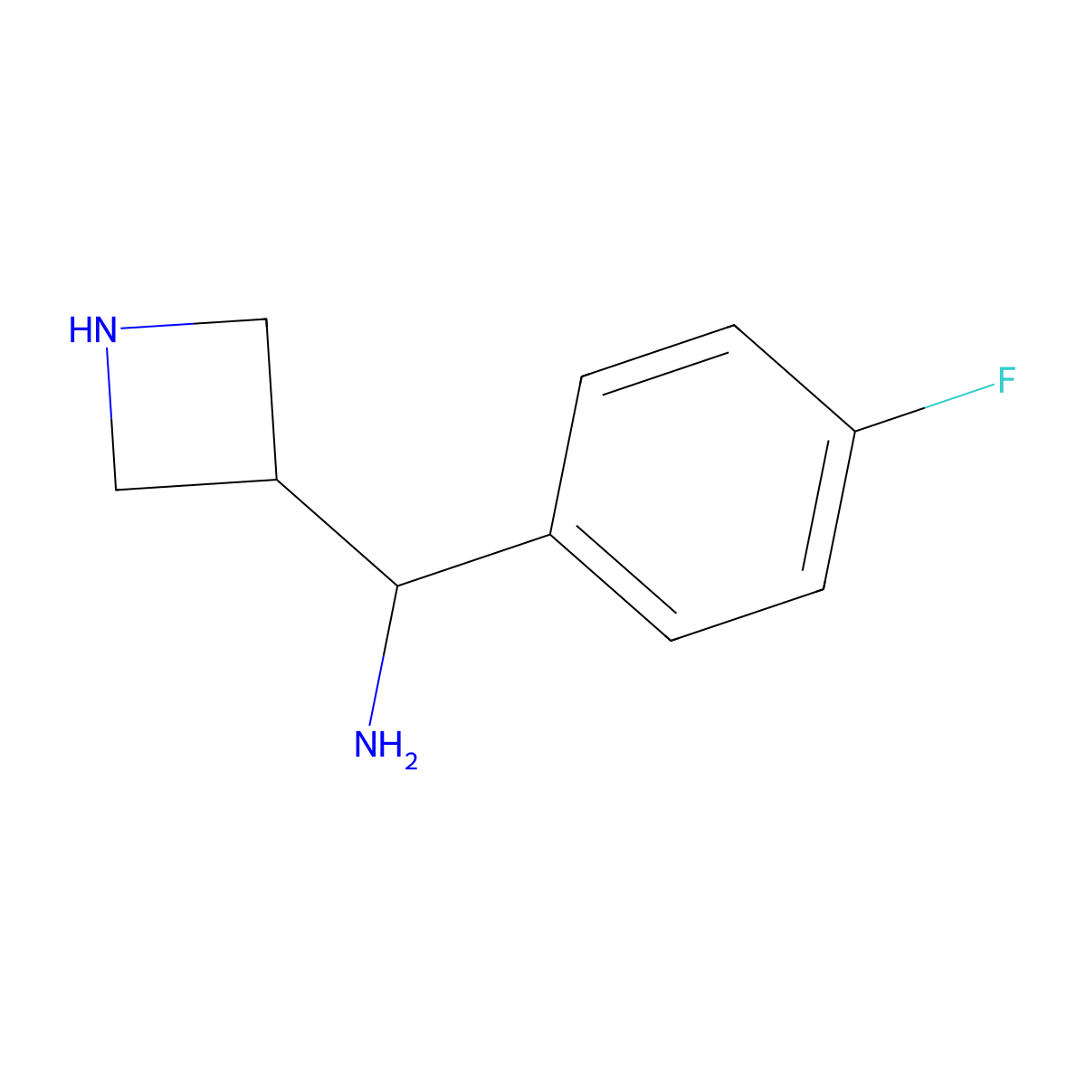 (Azetidin-3-yl)(4-fluorophenyl)methanamine molecular structure, CAS 1893764-91-4