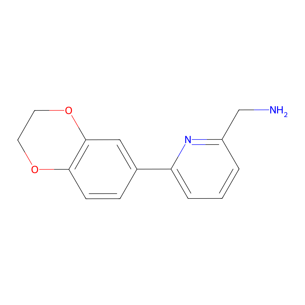 [6-(2,3-Dihydro-1,4-benzodioxin-6-yl)pyridin-2-yl]methanamine molecular structure, CAS 1893776-45-8