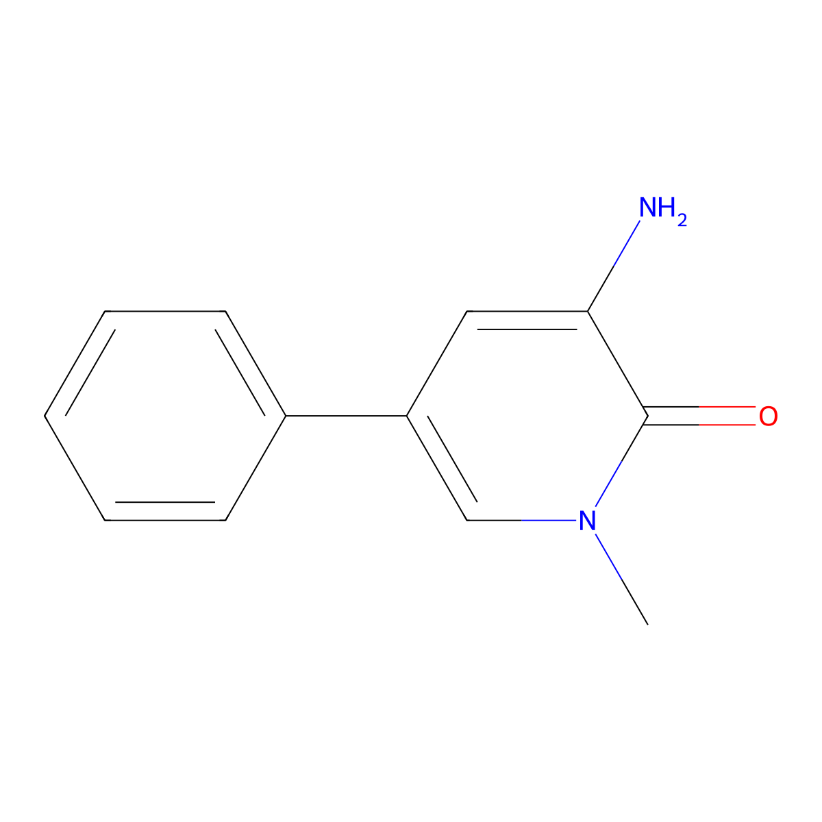 3-Amino-1-methyl-5-phenylpyridin-2(1H)-one molecular structure, CAS 1893786-47-4