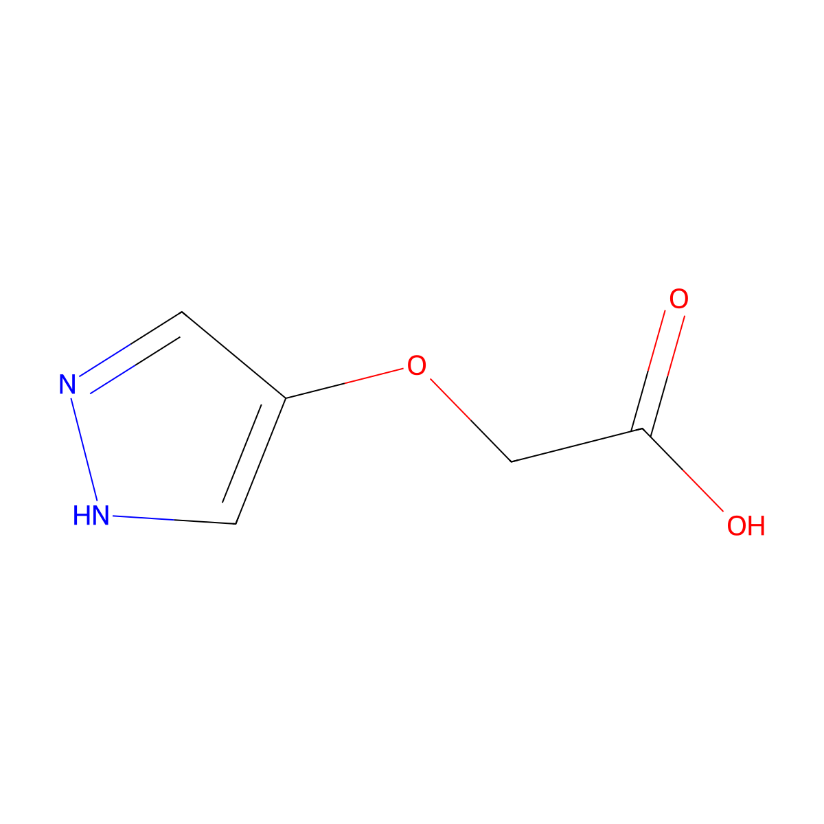 2-(1H-pyrazol-4-yloxy)acetic acid molecular structure, CAS 1893789-20-2