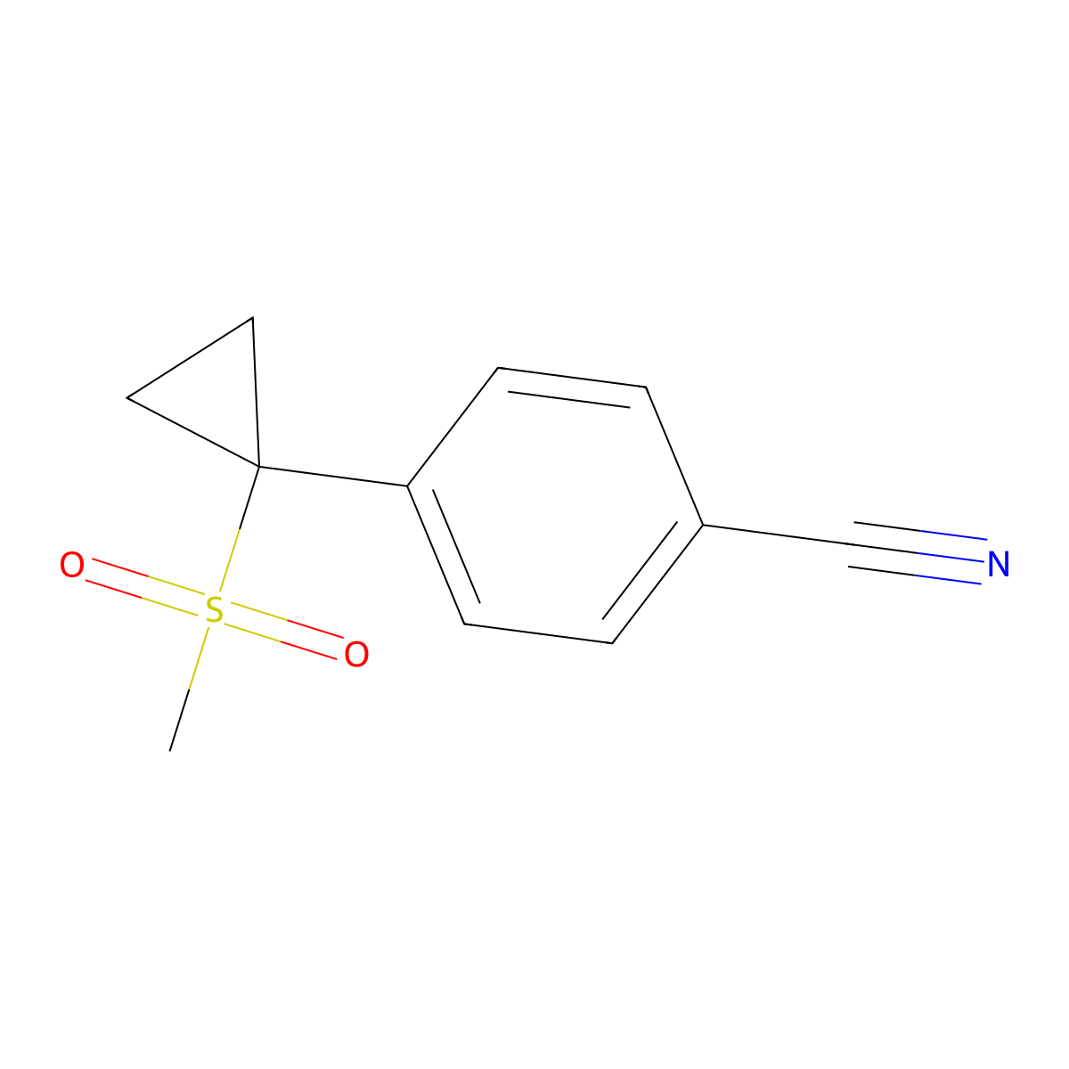 4-(1-Methanesulfonylcyclopropyl)benzonitrile molecular structure, CAS 1893794-73-4