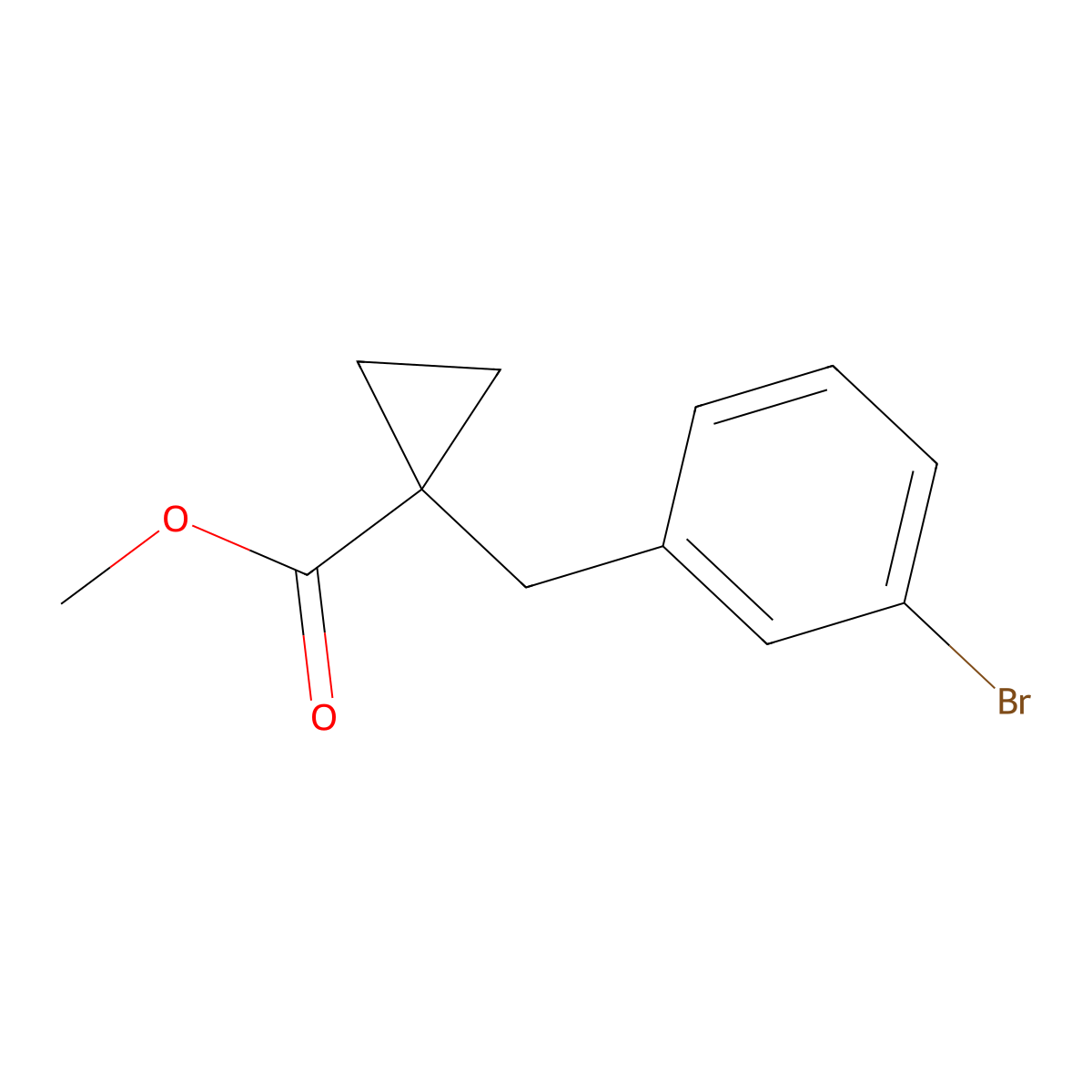 Methyl 1-[(3-bromophenyl)methyl]cyclopropane-1-carboxylate molecular structure, CAS 1893796-39-8