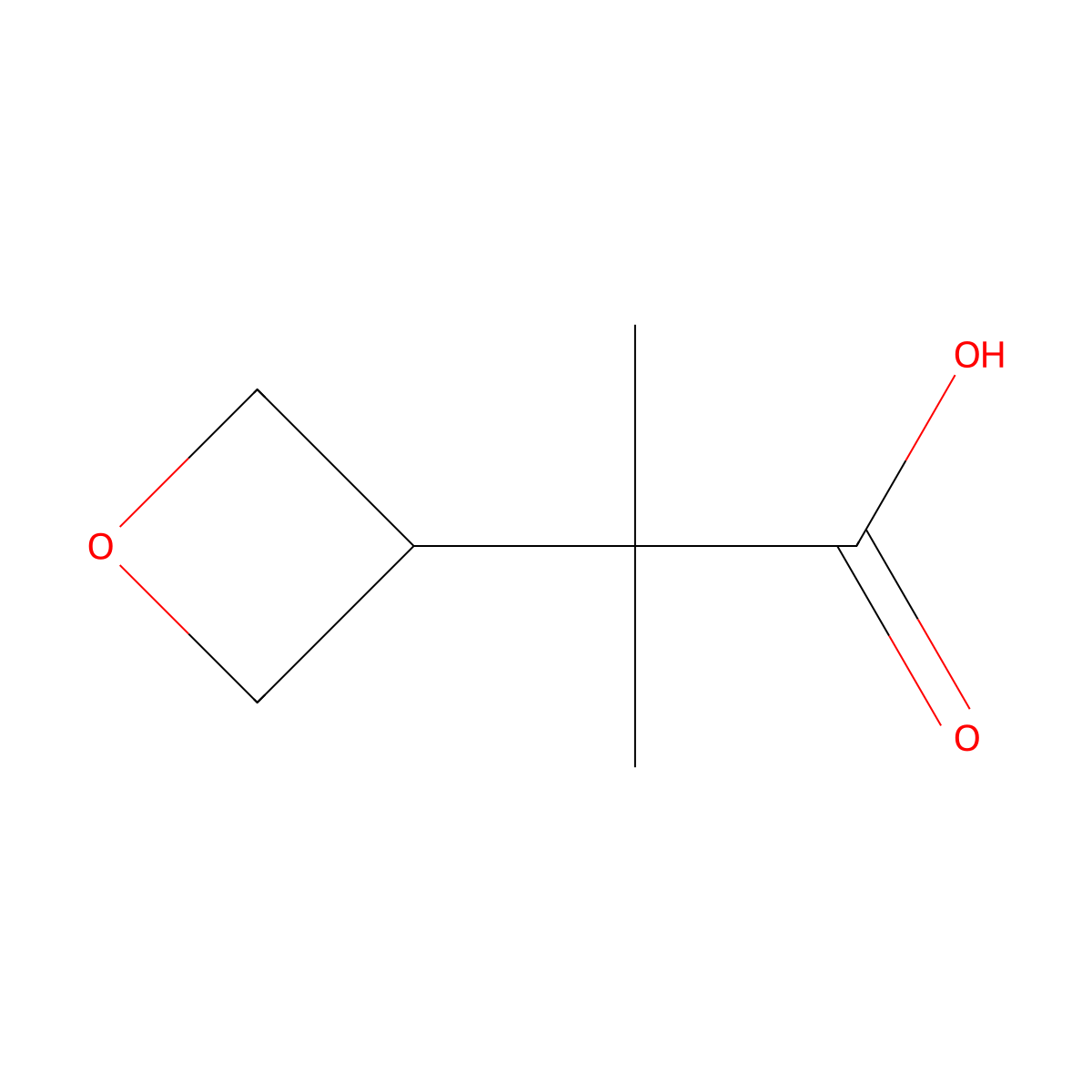 2-Methyl-2-(oxetan-3-yl)propanoic acid molecular structure, CAS 1893826-05-5