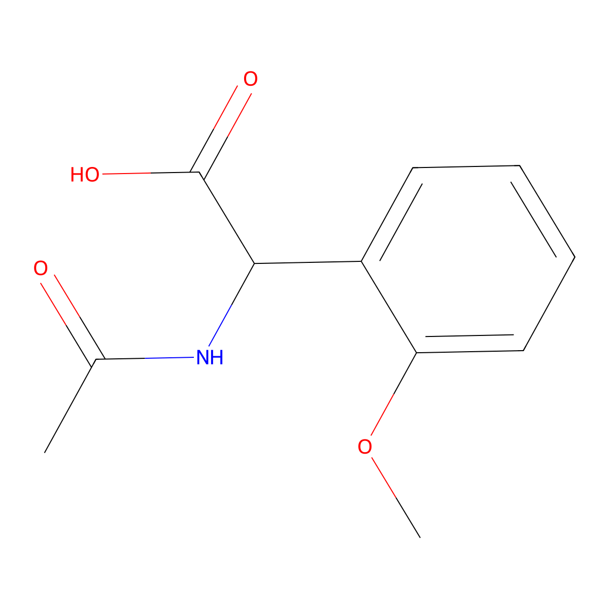 2-acetamido-2-(2-methoxyphenyl)acetic Acid molecular structure, CAS 189383-33-3