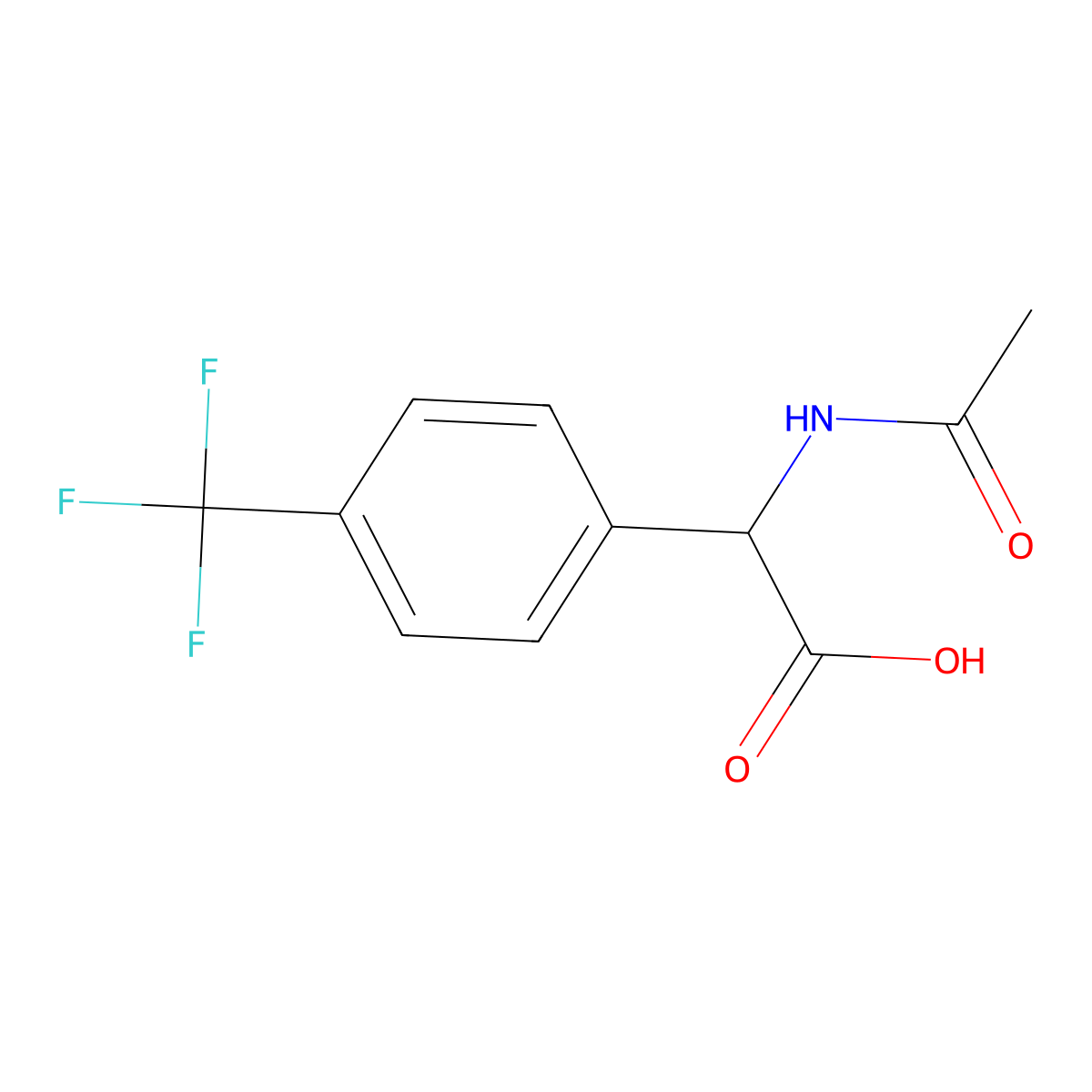 2-acetamido-2-[4-(trifluoromethyl)phenyl]acetic Acid molecular structure, CAS 189383-37-7