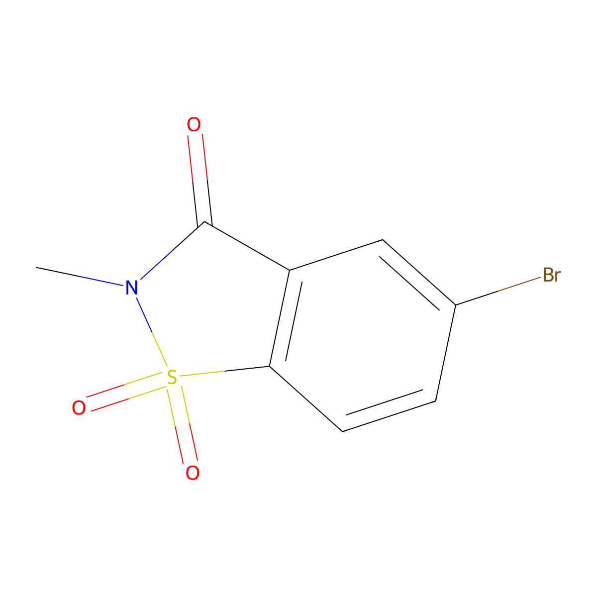 5-Bromo-2-methyl-2,3-dihydro-1lambda6,2-benzothiazole-1,1,3-trione molecular structure, CAS 1893832-74-0