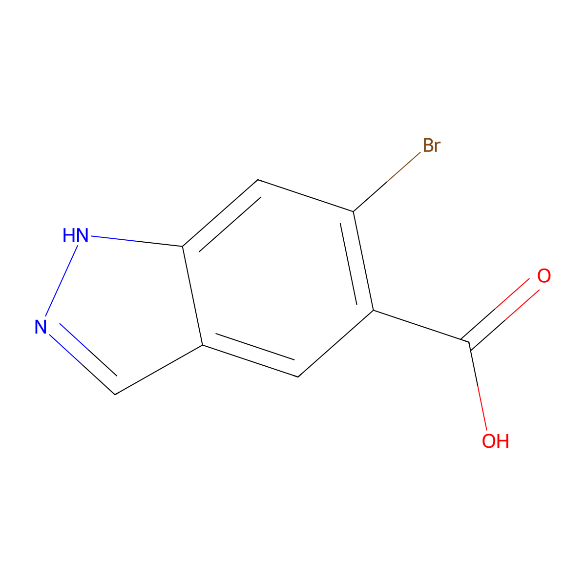 6-Bromo-1H-indazole-5-carboxylic acid molecular structure, CAS 1893842-64-2