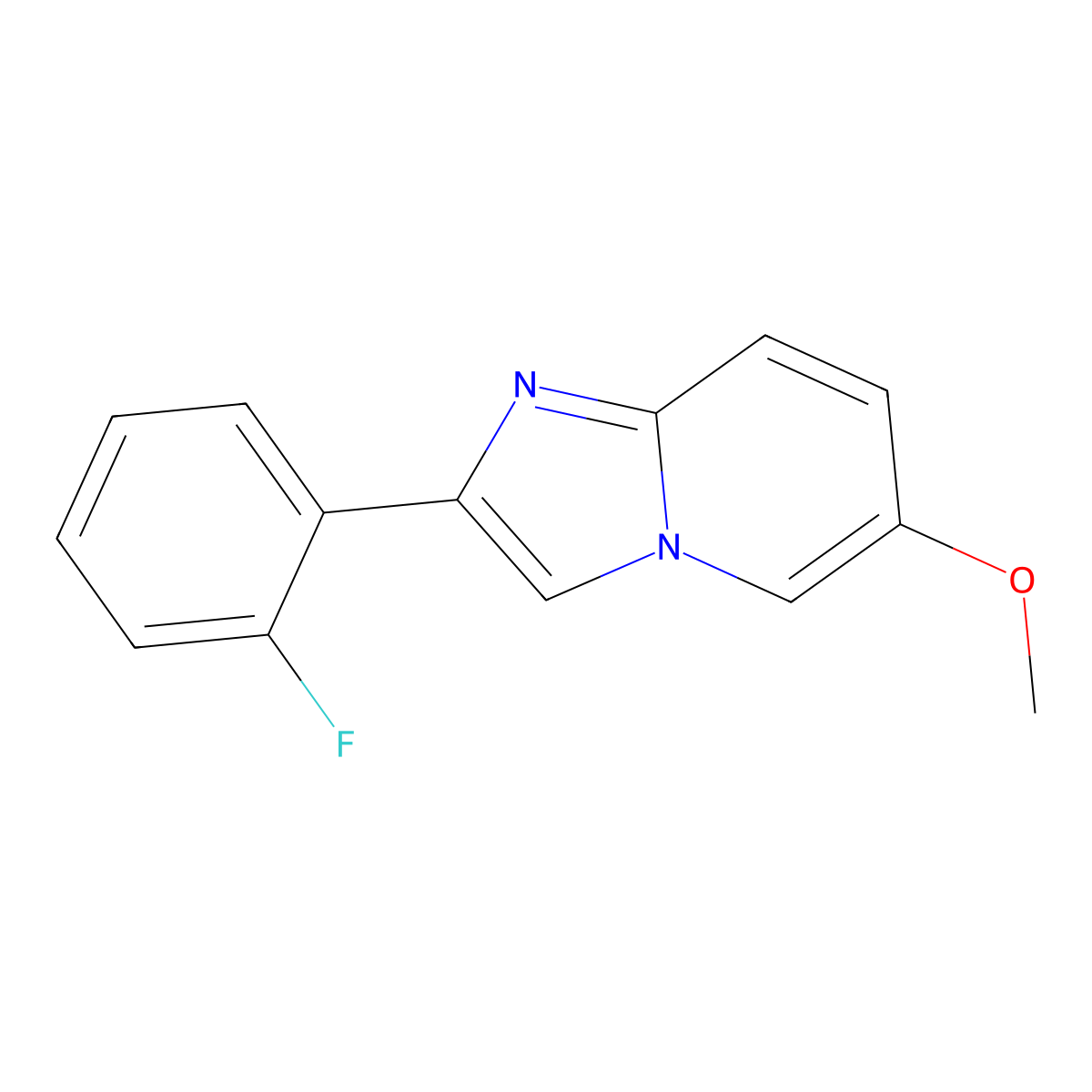 2-(2-Fluorophenyl)-6-methoxyimidazo[1,2-a]pyridine molecular structure, CAS 1893844-18-2